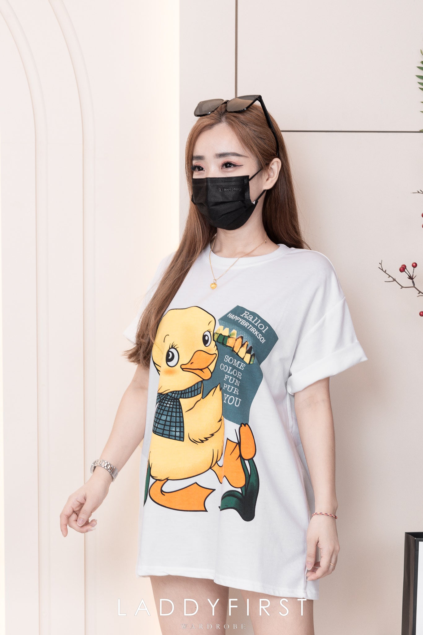 【O30010】小黄鸭印图宽松休闲 Oversized Tee ❤❤
