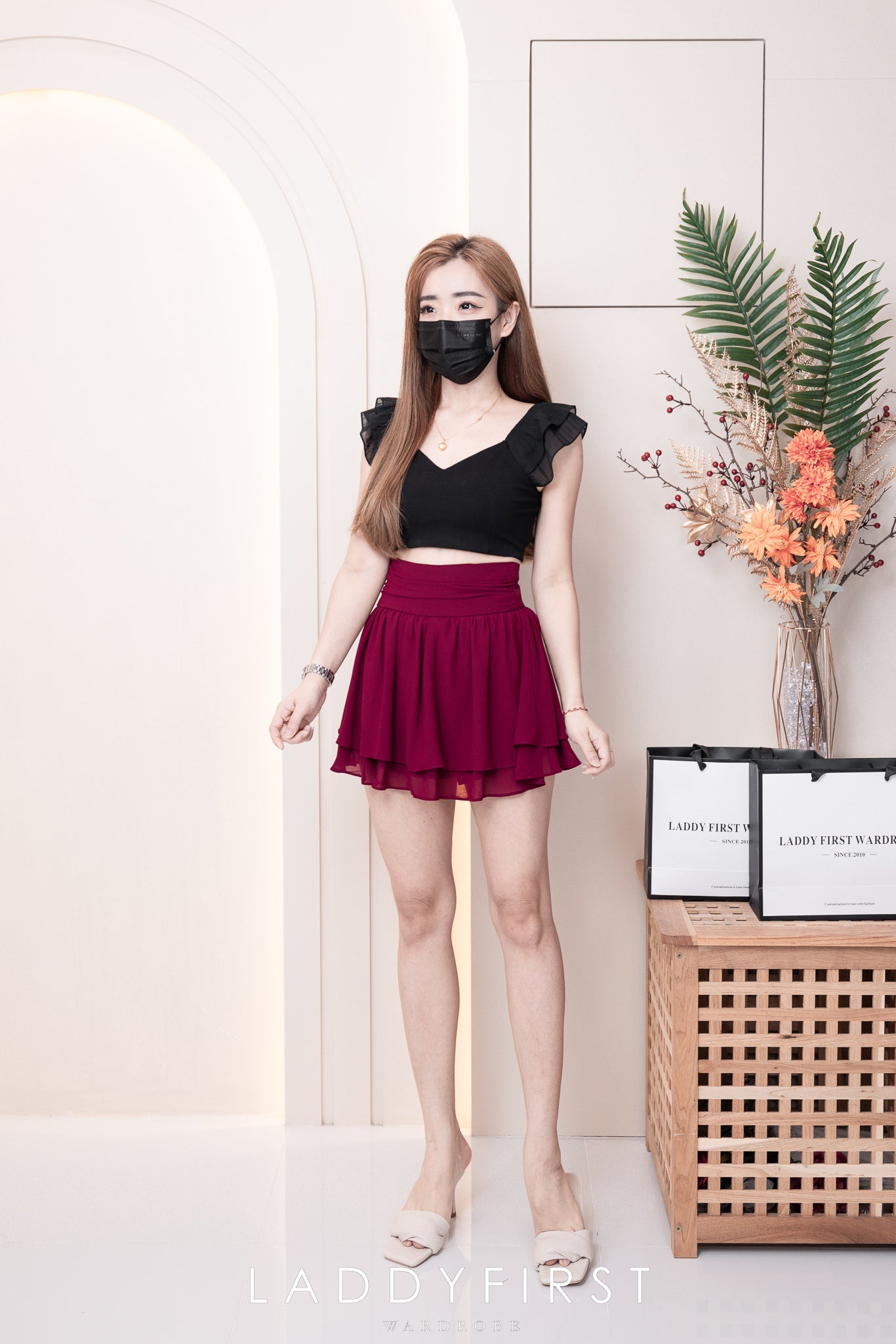 【S681131】‼️爆单王再次到货‼️【独家小圆饼】高质量西装拼雪纺蓬蓬高腰裙子【A-R3-C4】