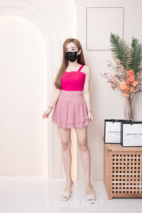 【S681131】‼️爆单王再次到货‼️【独家小圆饼】高质量西装拼雪纺蓬蓬高腰裙子【A-R3-C4】