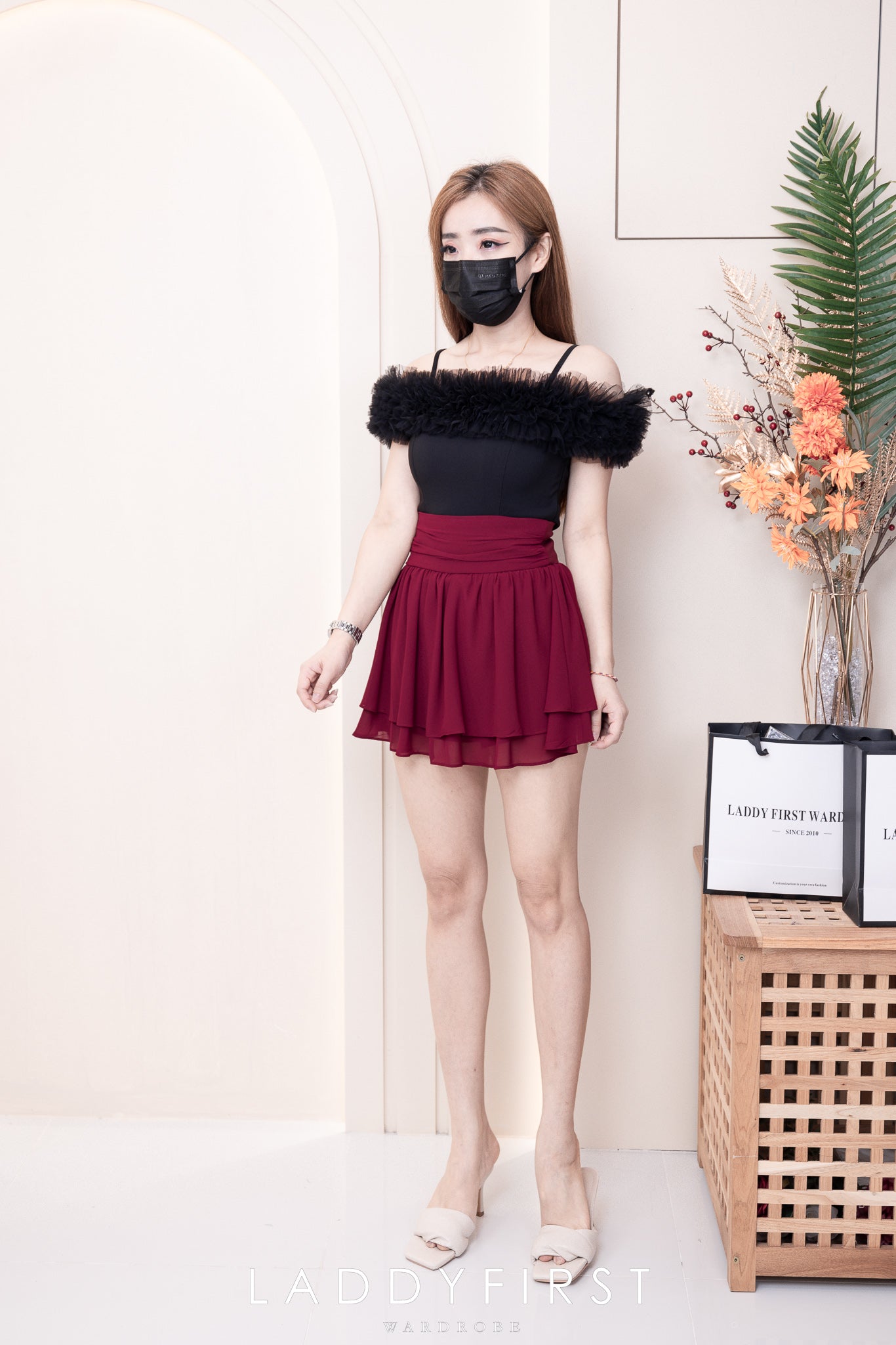 【S681131】‼️爆单王再次到货‼️【独家小圆饼】高质量西装拼雪纺蓬蓬高腰裙子【A-R3-C4】