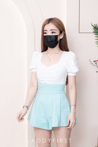 【S3380】【LFW独家小圆饼】高品质阔腿蓬蓬百褶显腰西装高腰百搭短裤，内层包臀防走光里布短裤 ❤️❤️【A-R3-C3】