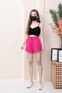 【T3358】V领小皱褶设计细带无袖纯棉弹力内搭上衣 ❤❤【A-R2-C2】