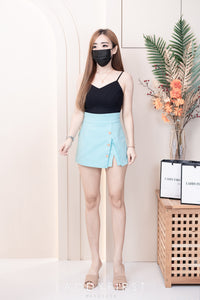 【S76881】独家爆款假两件西装高腰百搭休闲A字小开叉设计裤裙，前裙后裤，有口袋【C-R2-C1】