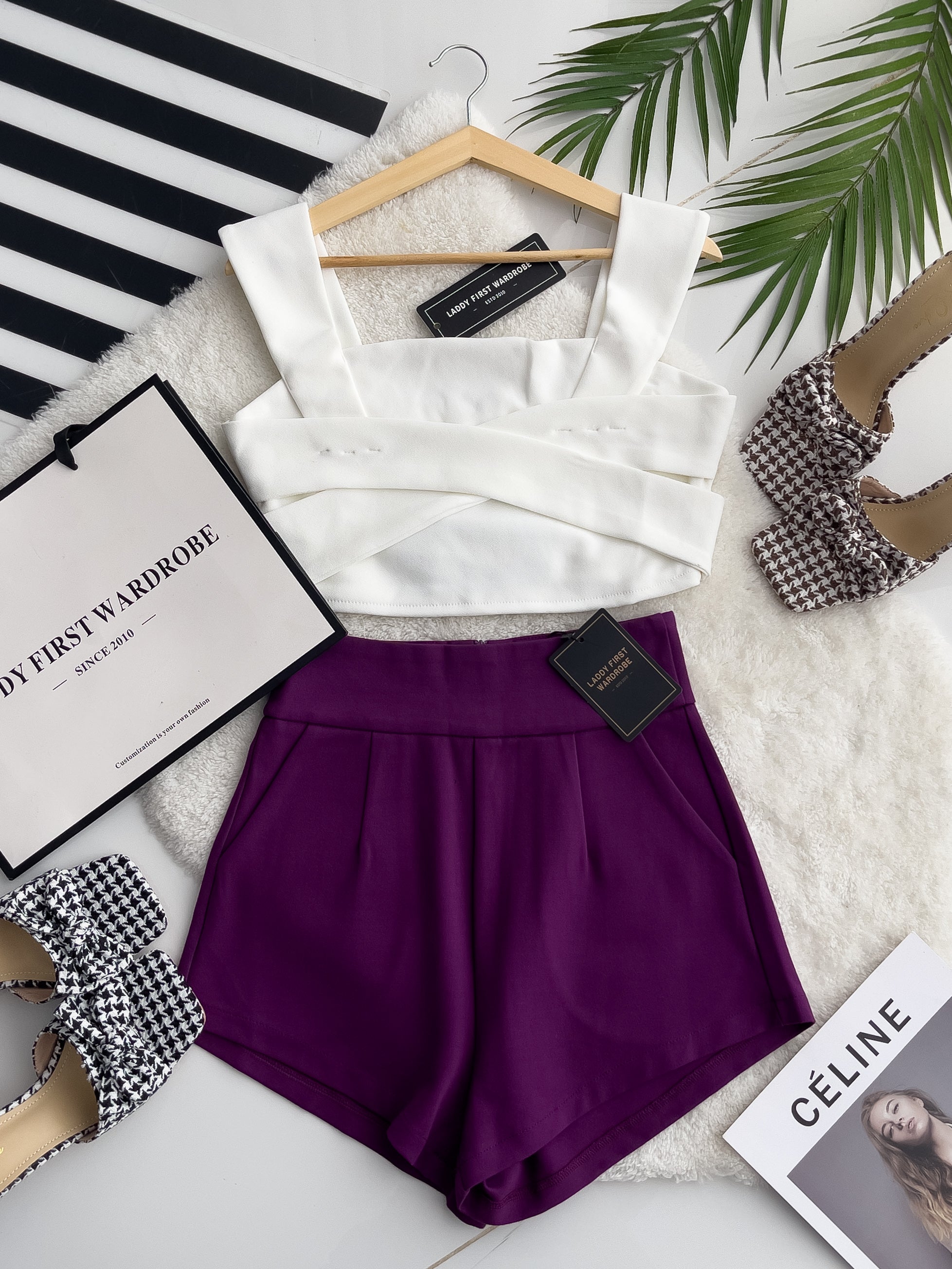 【S3352】独家爆款休闲简约罗马高腰百搭短裤，有口袋【A-R3-C4】