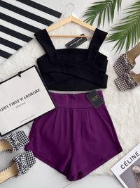 【S3352】独家爆款休闲简约罗马高腰百搭短裤，有口袋【A-R3-C4】