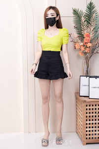 【T3370】抽褶短袖设计皱纯棉弹力百搭上衣 ❤️❤️ 【A-R2-C2】