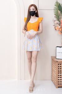 【T3373】独家爆款无袖荷叶边皱褶设计纯棉百搭时装上衣 ❤❤ 【C-R3-C4】