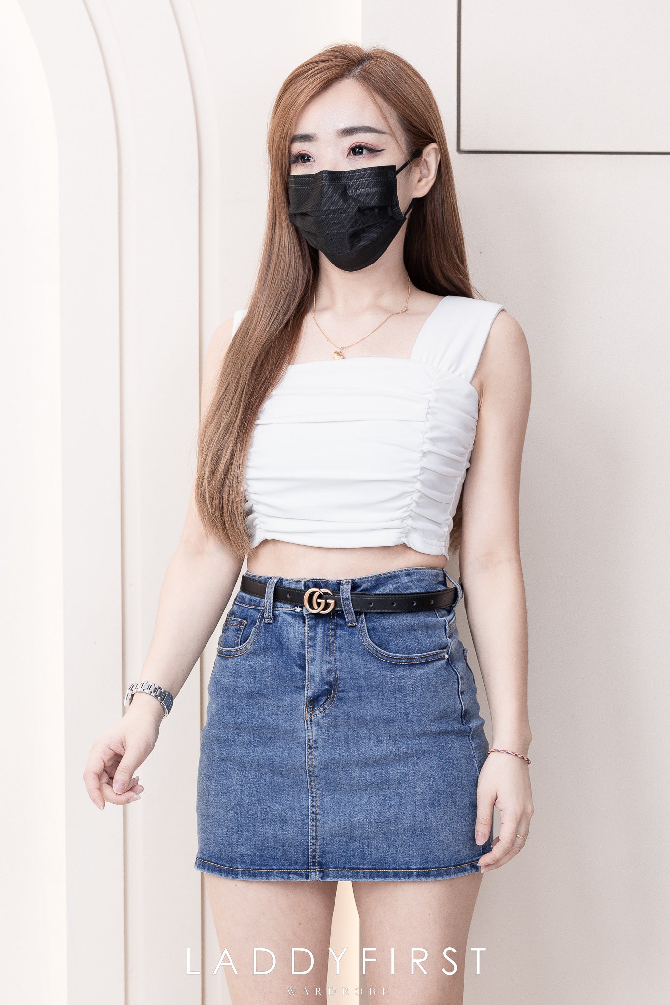 【S9546】高品质简约高腰显瘦A字牛仔百搭裙子，内层有里布短裤有口袋 ❤️❤️【D-R3-C3】