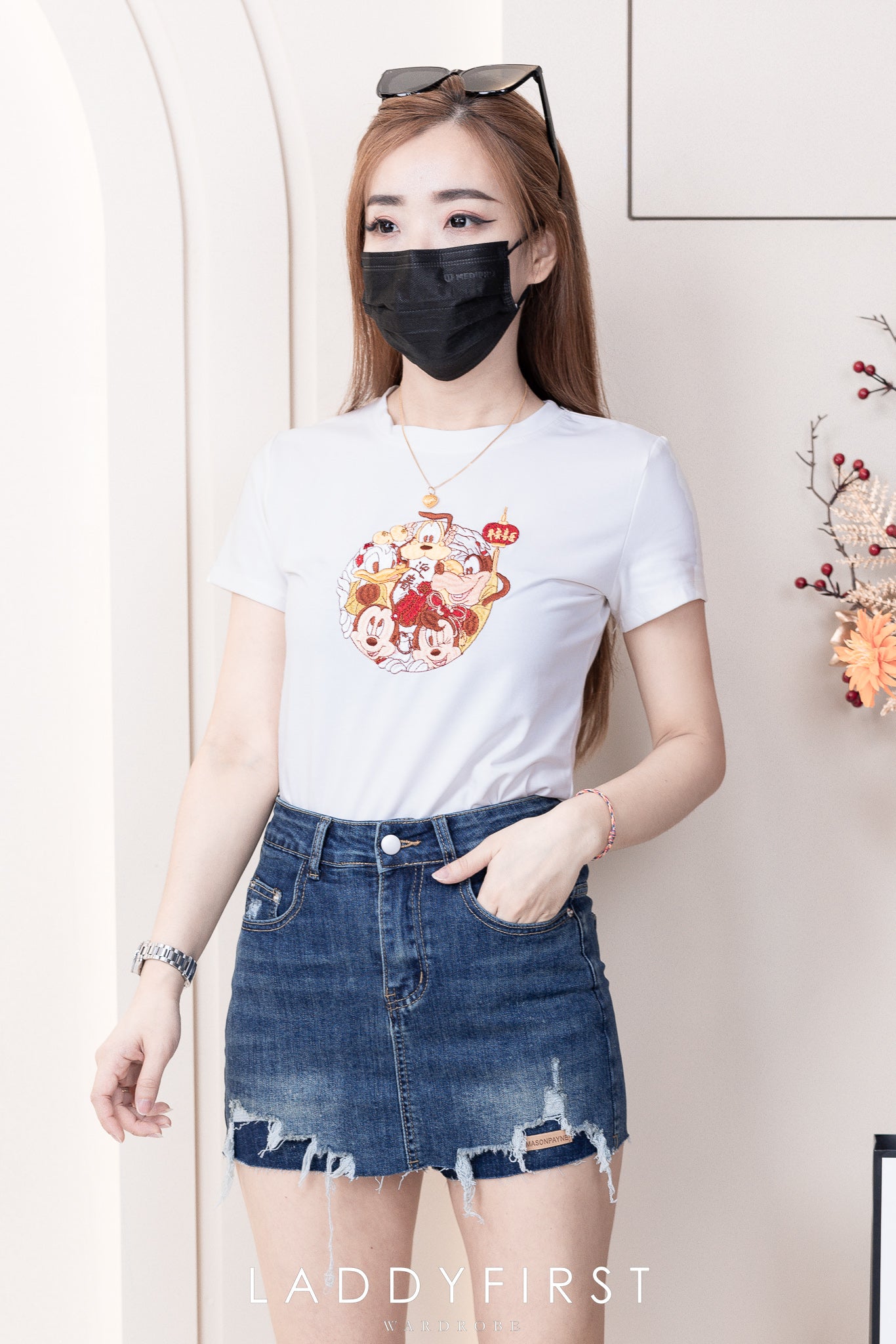 【T822590】新年款迪士尼刺绣图纯棉弹力上衣 ❤️❤️