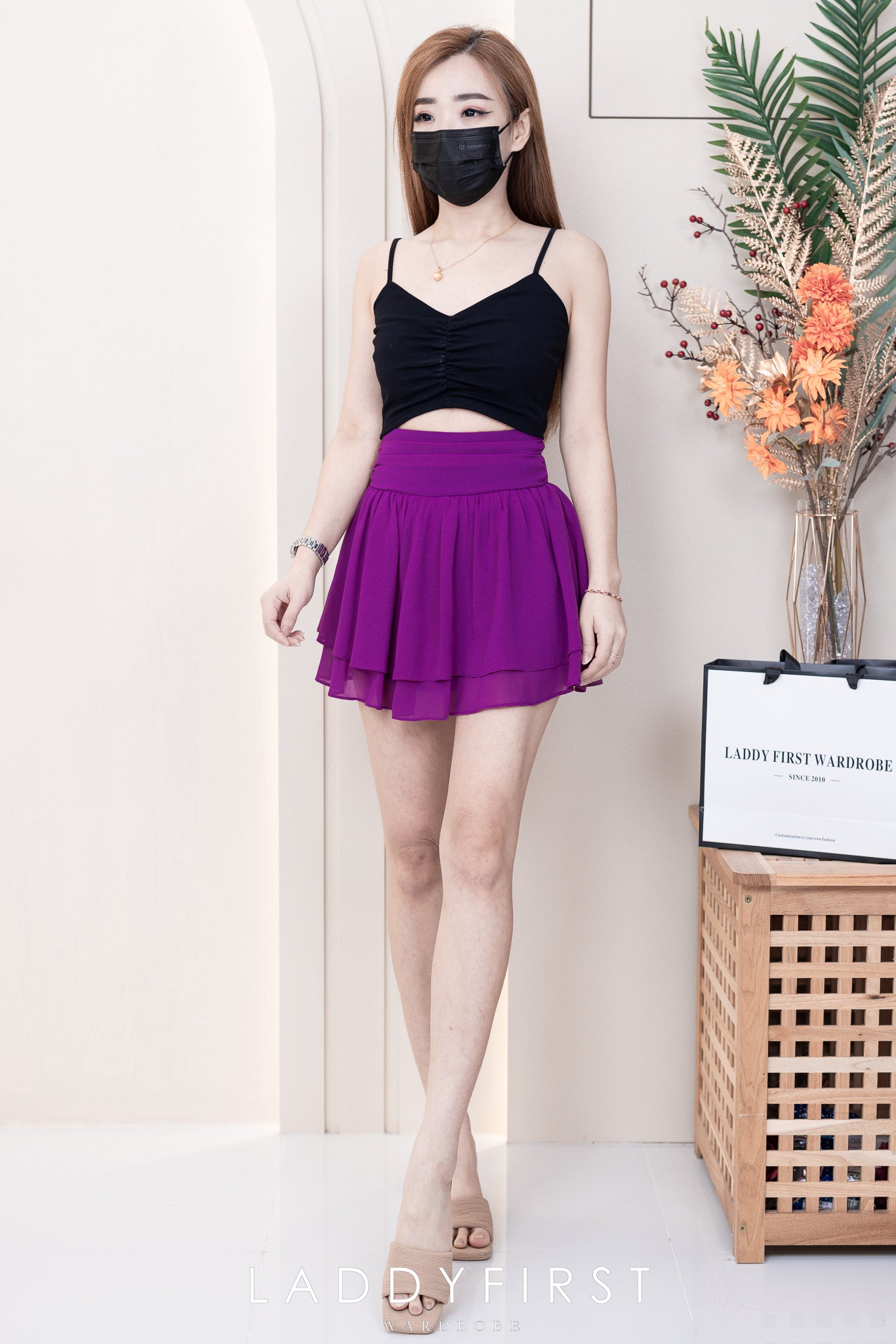 【S681131】‼️爆单王再次到货‼️【独家小圆饼】高质量西装拼雪纺蓬蓬高腰裙子【A-R3-C4】