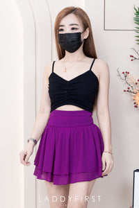 【S681131】‼️爆单王再次到货‼️【独家小圆饼】高质量西装拼雪纺蓬蓬高腰裙子【A-R3-C4】