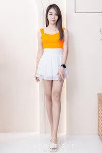 【S681131】‼️爆单王再次到货‼️【独家小圆饼】高质量西装拼雪纺蓬蓬高腰裙子【A-R3-C4】