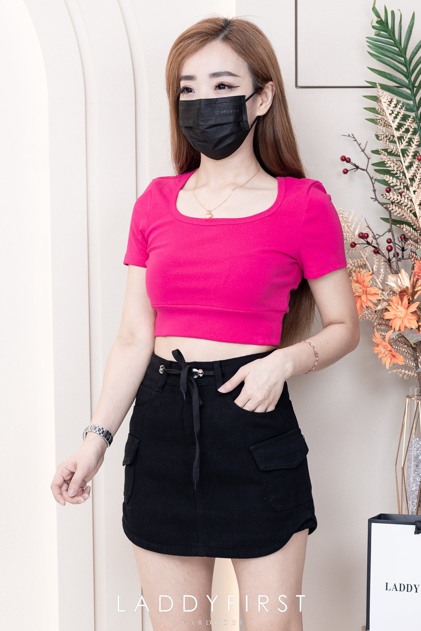 【T3369】独家爆款大U领短袖纯棉弹力休闲百搭上衣【A-R1-C3】