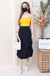 【T3395】独家爆款方领无袖肩带纯棉弹力内搭上衣 ❤❤ 【B-R2-C1】