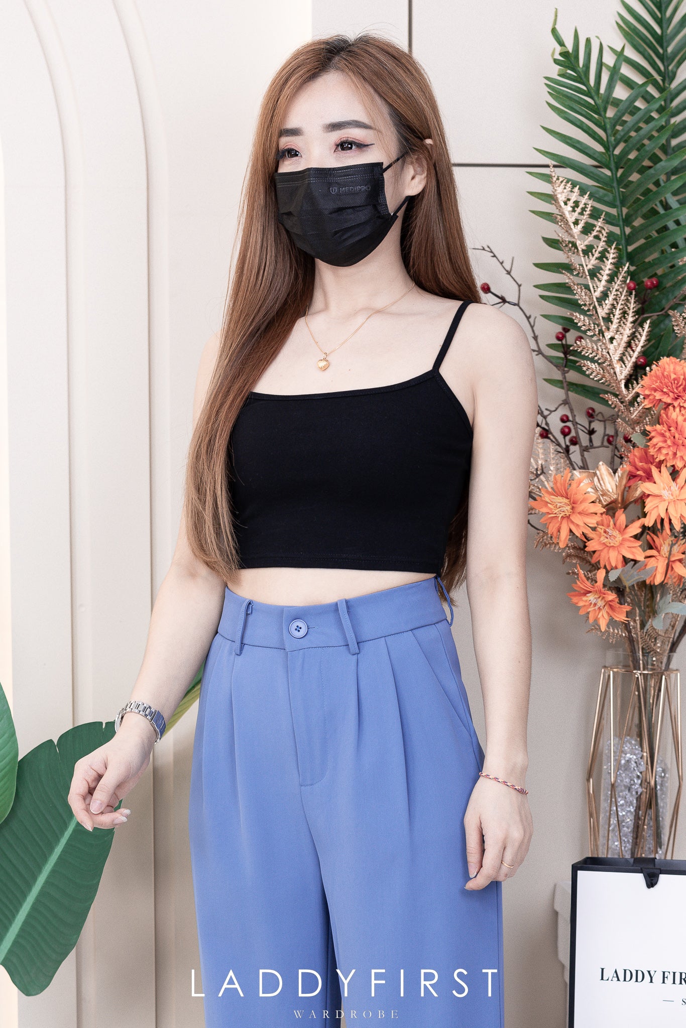 【T3395】独家爆款方领无袖肩带纯棉弹力内搭上衣 ❤❤ 【B-R2-C1】