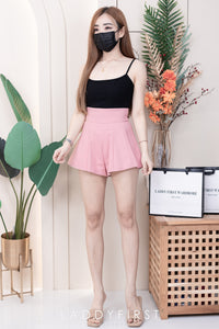 【S3380】【LFW独家小圆饼】高品质阔腿蓬蓬百褶显腰西装高腰百搭短裤，内层包臀防走光里布短裤 ❤️❤️【A-R3-C3】