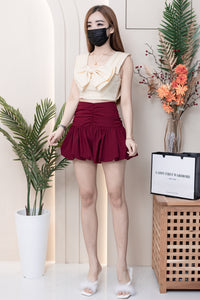 【S3362】【网站福利款✨】独家爆款收腰显瘦皱褶雪纺灯笼高腰短裤 ❤️❤️【A-R3-C2】