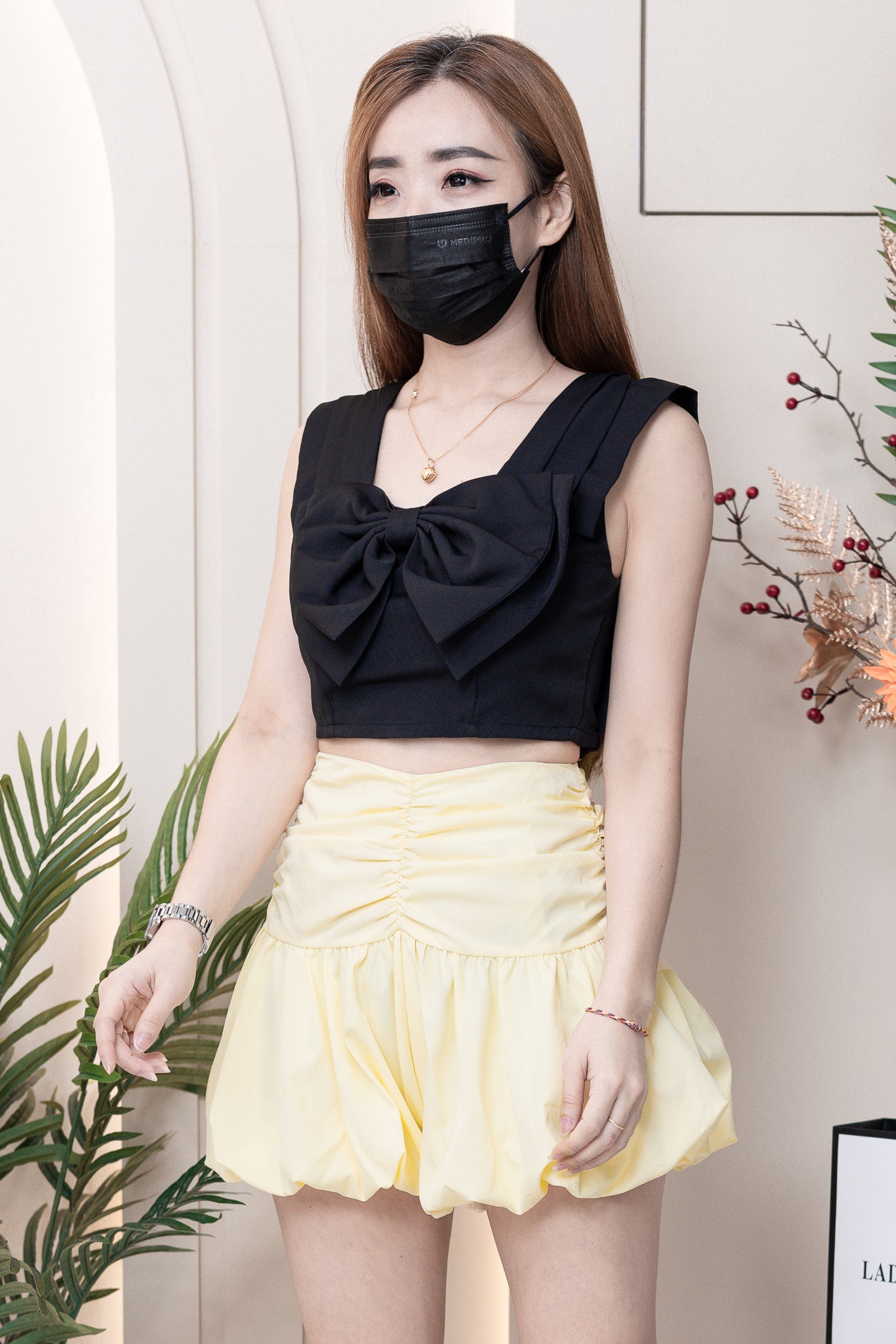 【S3362】【网站福利款✨】独家爆款收腰显瘦皱褶雪纺灯笼高腰短裤 ❤️❤️【A-R3-C2】