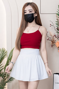 【T33761】独家爆款简约百搭系款肩带无袖前双后单纯棉内搭上衣 ❤❤ 【A-R2-C1】