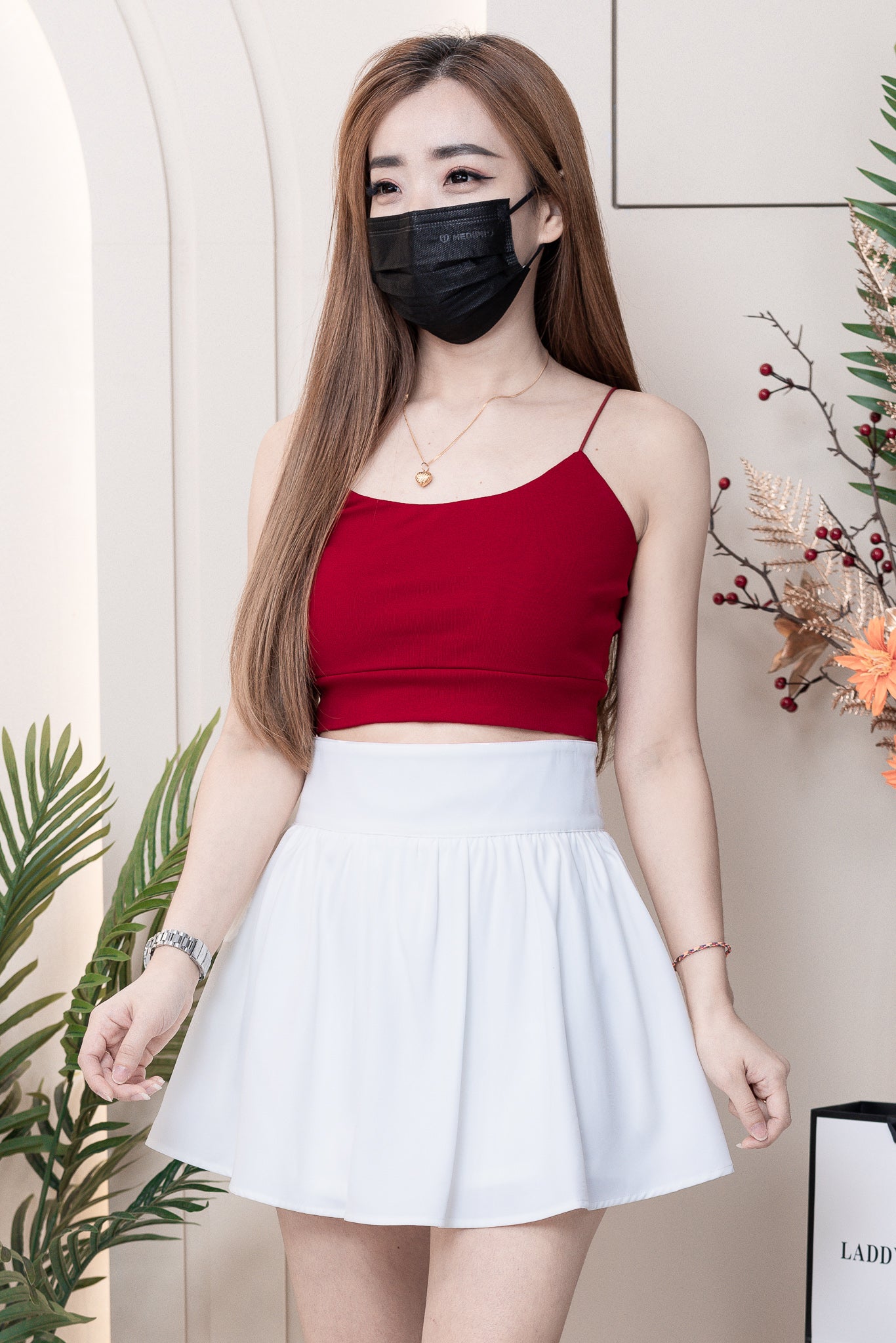 【T33761】独家爆款简约百搭系款肩带无袖前双后单纯棉内搭上衣 ❤❤ 【A-R2-C1】