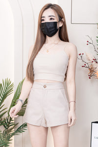 【T33761】独家爆款简约百搭系款肩带无袖前双后单纯棉内搭上衣 ❤❤ 【A-R2-C1】