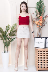 【T33761】独家爆款简约百搭系款肩带无袖前双后单纯棉内搭上衣 ❤❤ 【A-R2-C1】