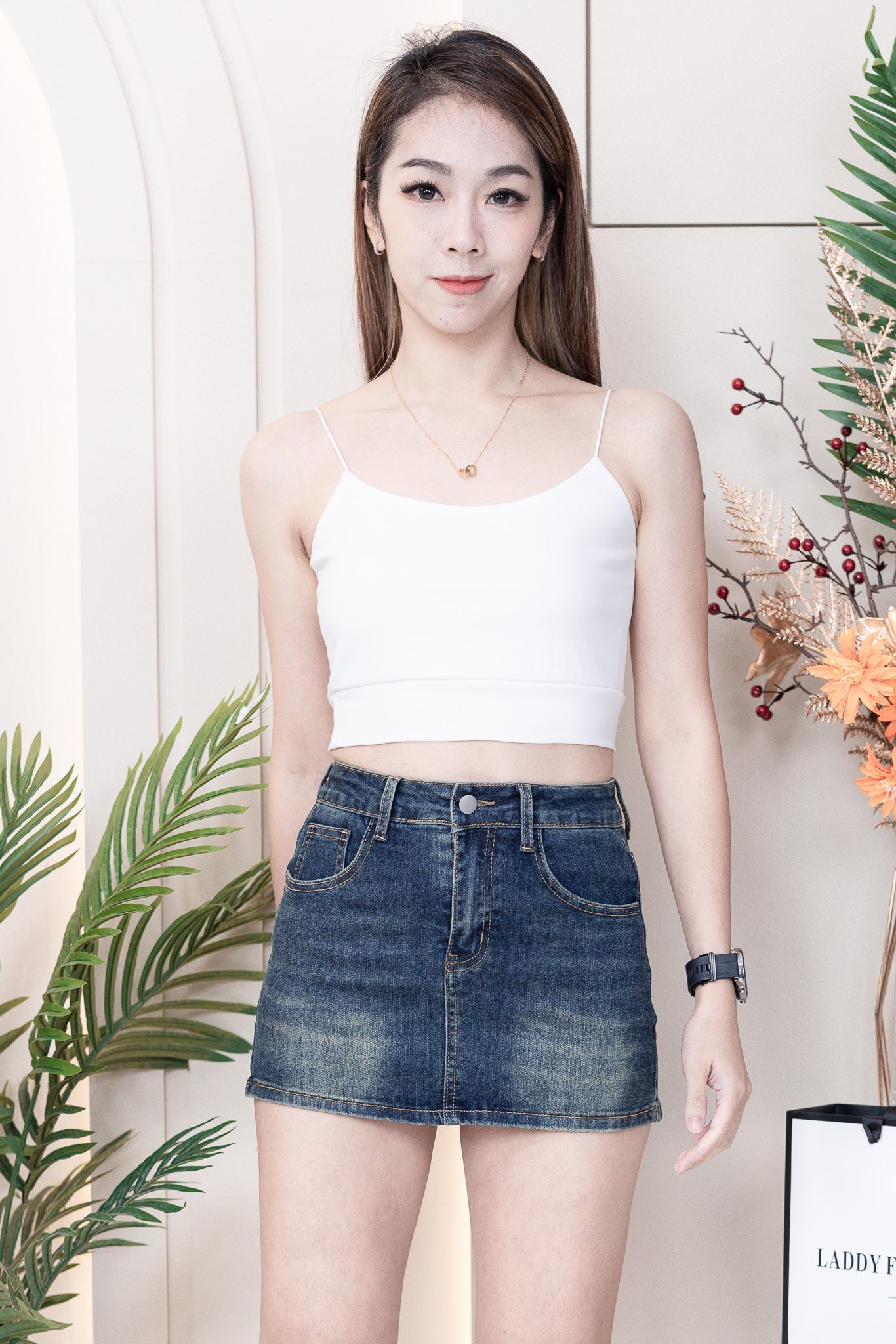 【T33761】独家爆款简约百搭系款肩带无袖前双后单纯棉内搭上衣 ❤❤ 【A-R2-C1】