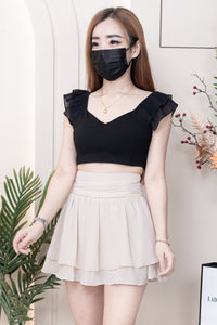 【S681131】‼️爆单王再次到货‼️【独家小圆饼】高质量西装拼雪纺蓬蓬高腰裙子【A-R3-C4】