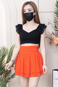 【S681131】‼️爆单王再次到货‼️【独家小圆饼】高质量西装拼雪纺蓬蓬高腰裙子【A-R3-C4】