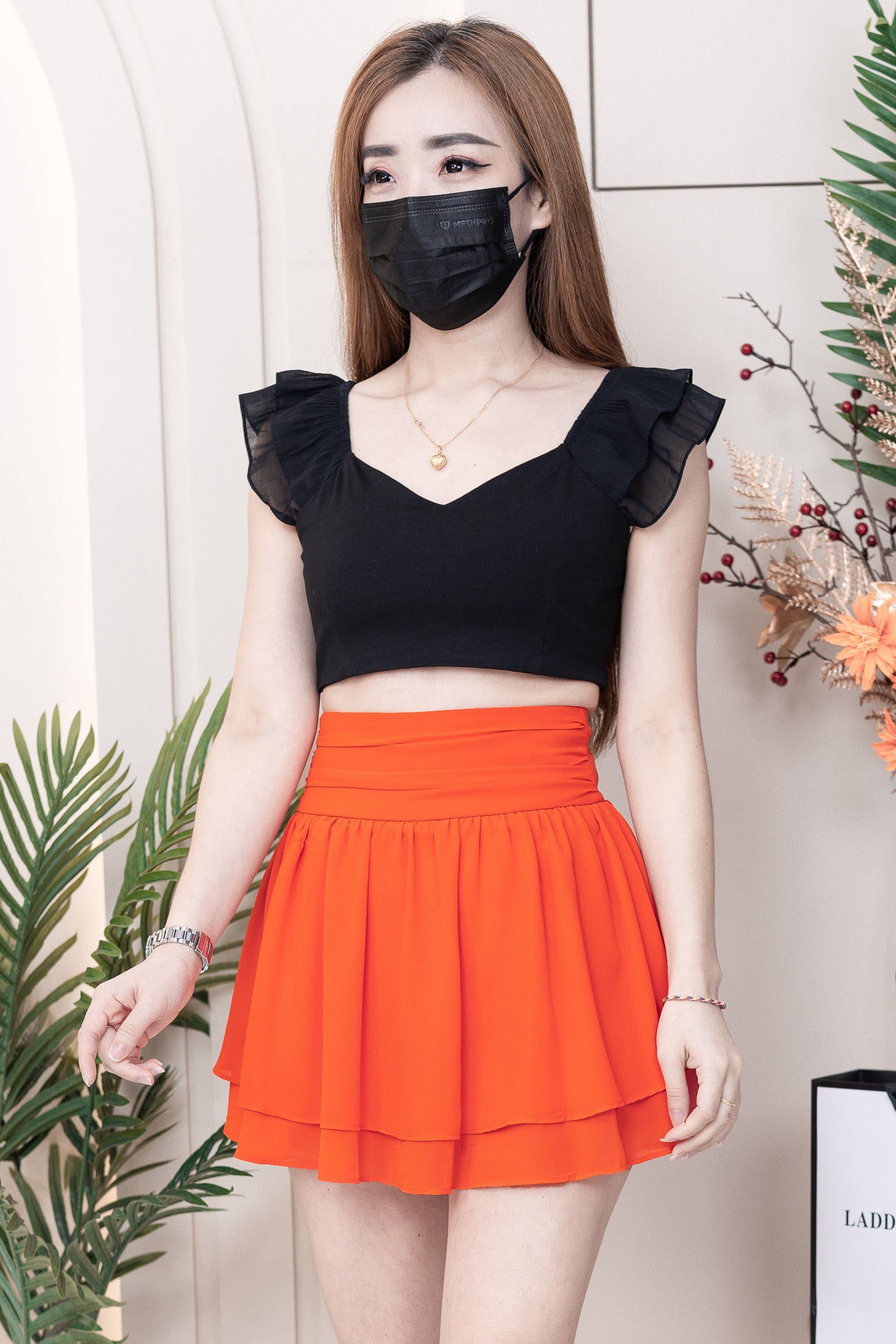 【S681131】‼️爆单王再次到货‼️【独家小圆饼】高质量西装拼雪纺蓬蓬高腰裙子【A-R3-C4】