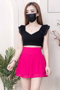 【S681131】‼️爆单王再次到货‼️【独家小圆饼】高质量西装拼雪纺蓬蓬高腰裙子【A-R3-C4】