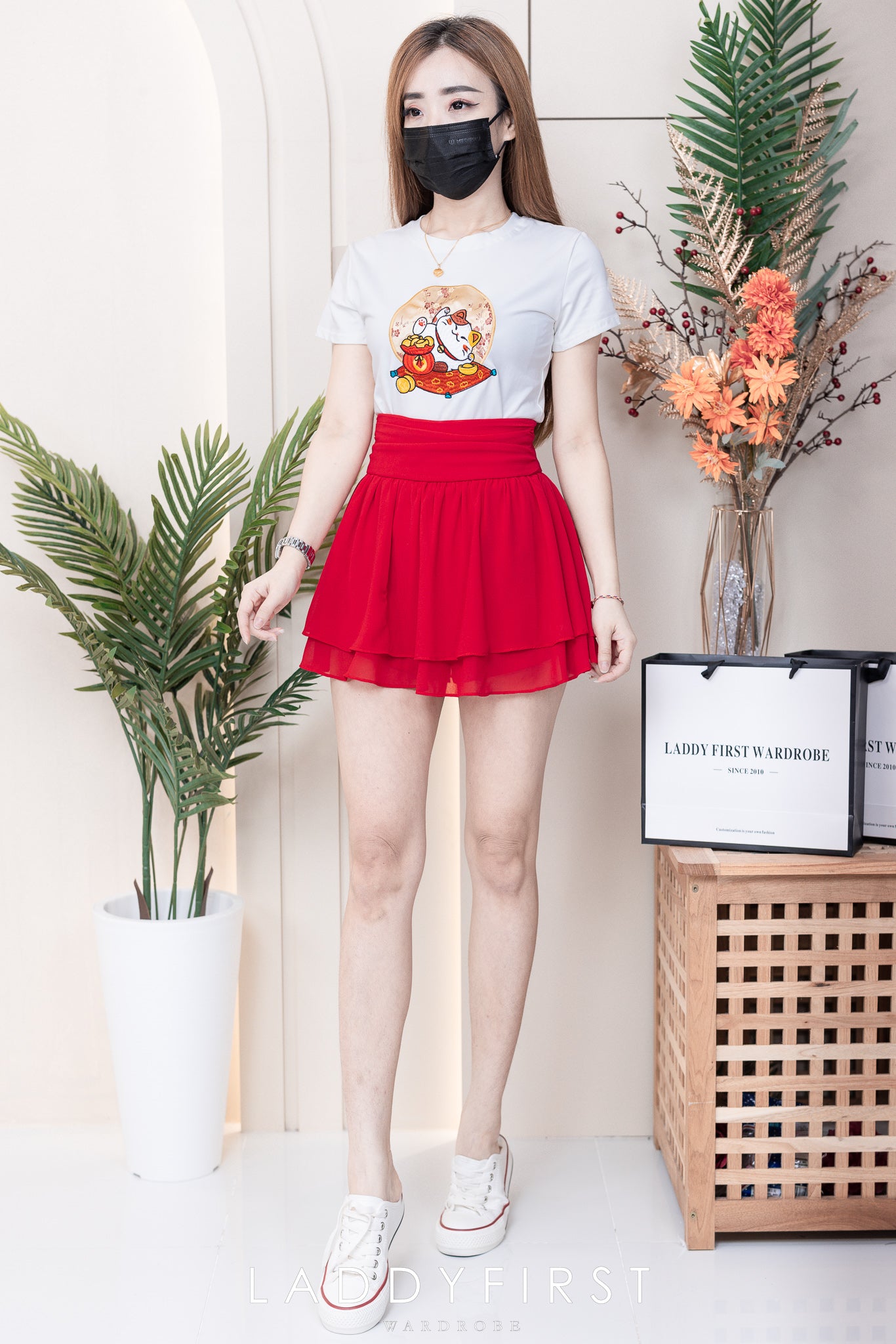 【S681131】‼️爆单王再次到货‼️【独家小圆饼】高质量西装拼雪纺蓬蓬高腰裙子【A-R3-C4】