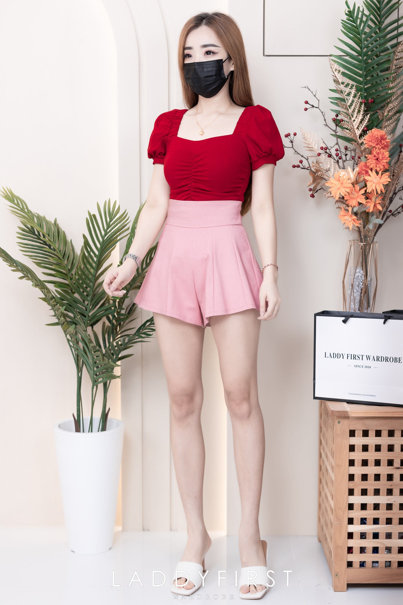 【T3408】独家爆款方领宫廷袖皱褶修身设计纯棉弹力百搭上衣 ❤❤ 【A-R1-C5】