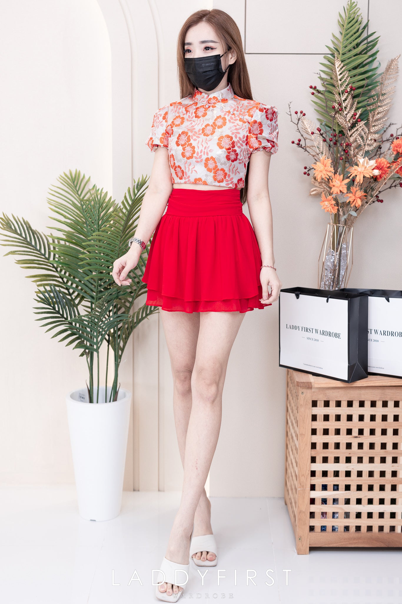 【S681131】‼️爆单王再次到货‼️【独家小圆饼】高质量西装拼雪纺蓬蓬高腰裙子【A-R3-C4】