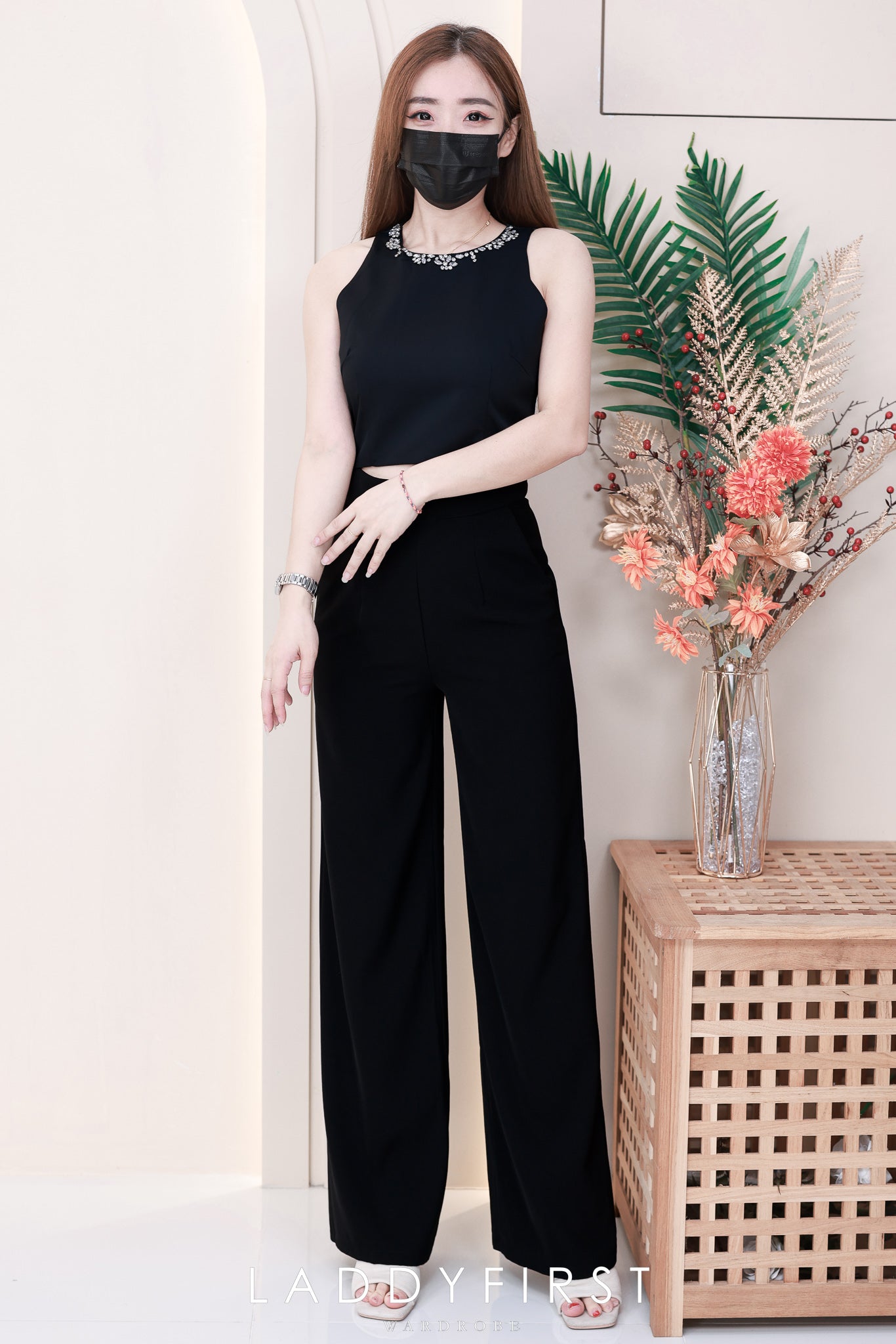 【L2818】独家爆款高品质西装垂感高腰阔脚长裤，有口袋 ❤️❤️【A-R1-C3】