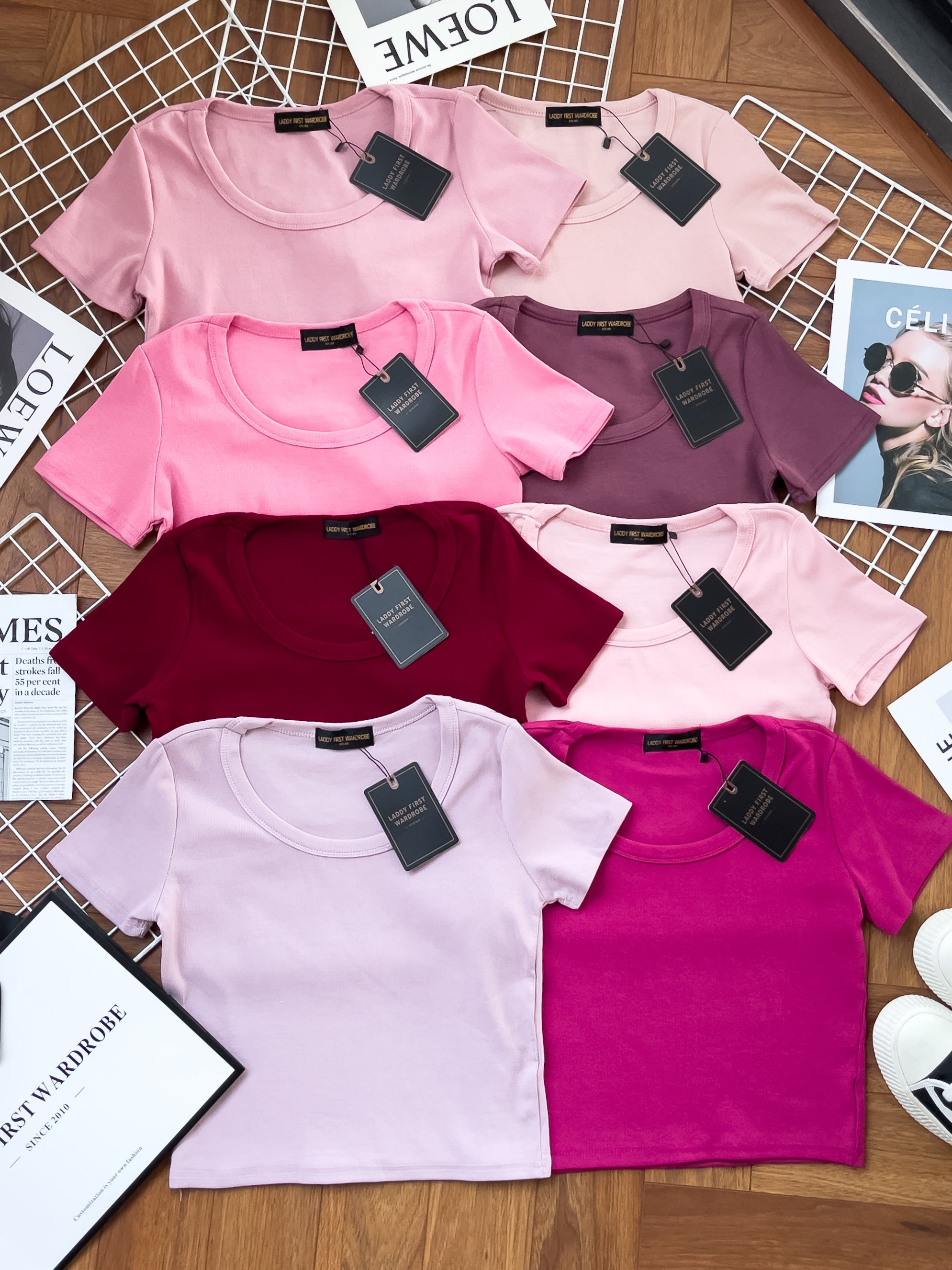 【T9001】独家爆款大U领螺纹弹力休闲百搭上衣【B-R1-C1】