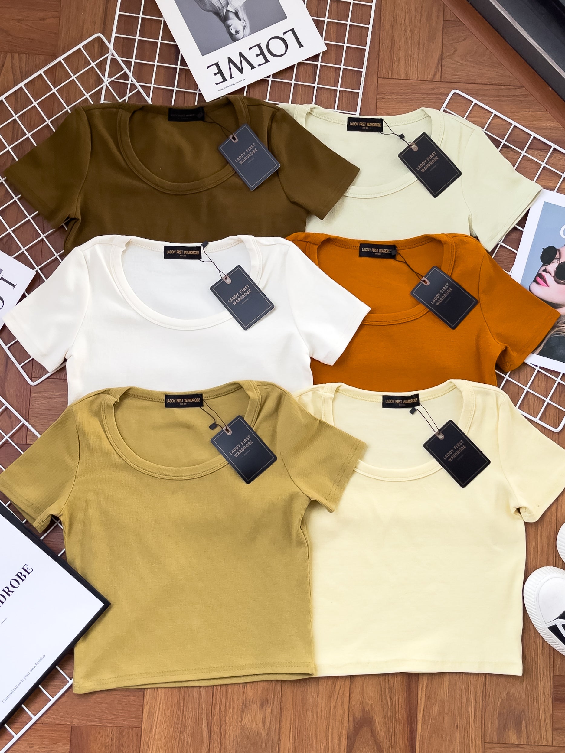 【T9001】独家爆款大U领螺纹弹力休闲百搭上衣【B-R1-C1】