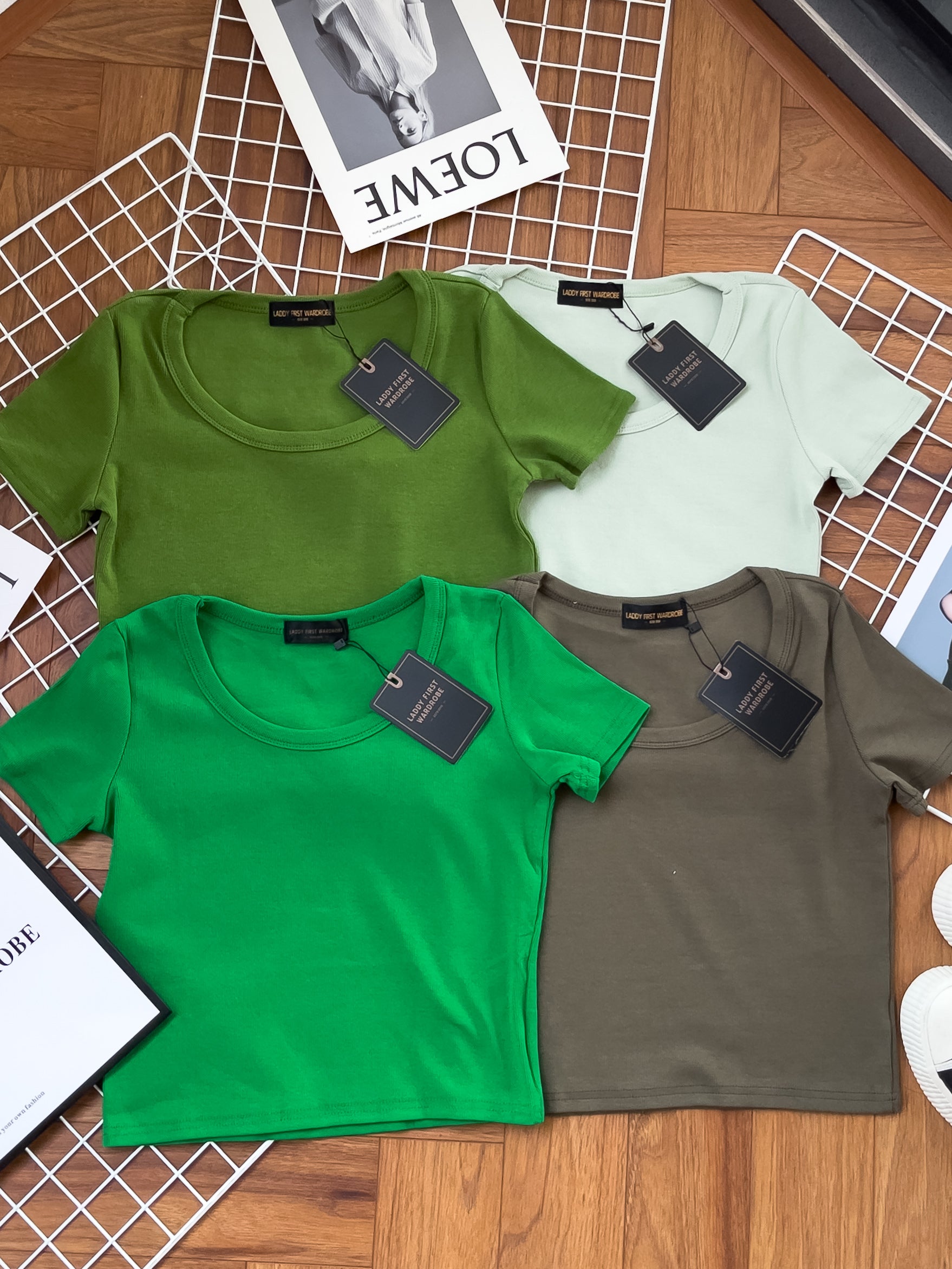 【T9001】独家爆款大U领螺纹弹力休闲百搭上衣【B-R1-C1】