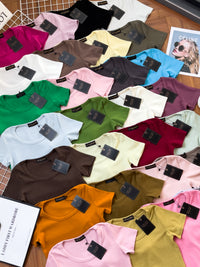 【T9001】独家爆款大U领螺纹弹力休闲百搭上衣【B-R1-C1】