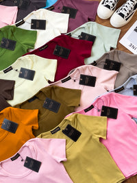 【T9001】独家爆款大U领螺纹弹力休闲百搭上衣【B-R1-C1】