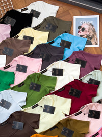 【T9001】独家爆款大U领螺纹弹力休闲百搭上衣【B-R1-C1】