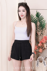 【T80946】高品质螺纹超弹力无袖肩带百搭上衣/内搭背心 ❤❤【A-R1-C2】