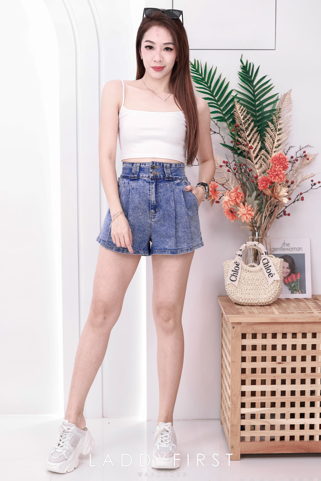 【S3439】【独家小圆饼】高品质COTTON JEANS牛仔弹力百褶设计牛仔高腰百搭短裤，有口袋 ❤️❤️ 【A-R1-C6】