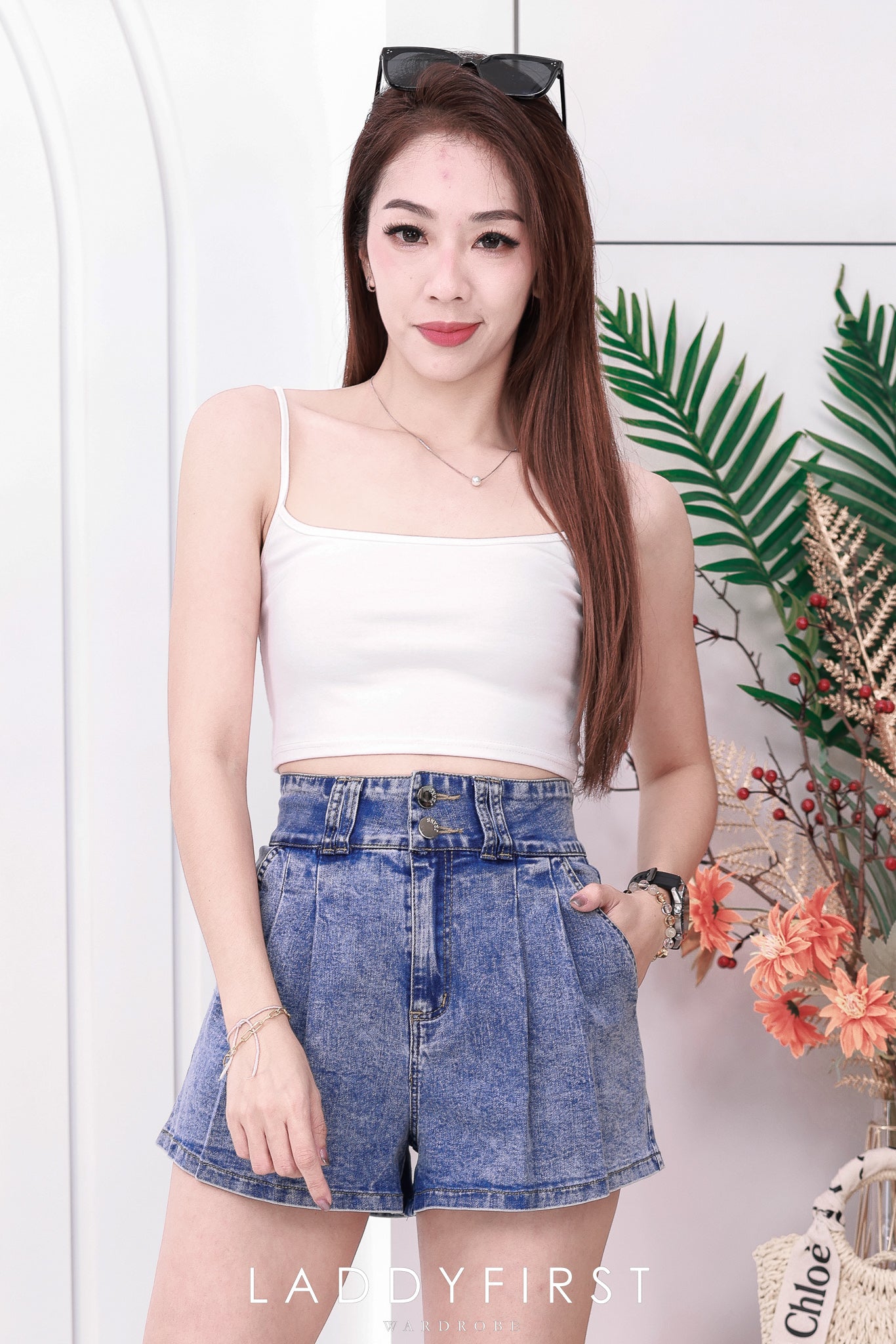 【S3439】【独家小圆饼】高品质COTTON JEANS牛仔弹力百褶设计牛仔高腰百搭短裤，有口袋 ❤️❤️ 【A-R1-C6】