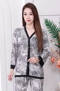 【SW2802】【礼盒装】国潮风水墨画四件套宽松冰丝居家服睡衣套装 ••肩带上衣➕短裤➕长袖上衣➕长裤•• ❤❤️