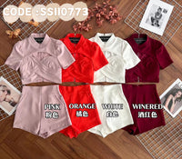 【SS110773】高品质两件式新年简约百搭款气质西装套装 泡泡袖镂空设计上衣➕西装高腰百搭短裤，有口袋 ❤️❤️【A- R1-C5】