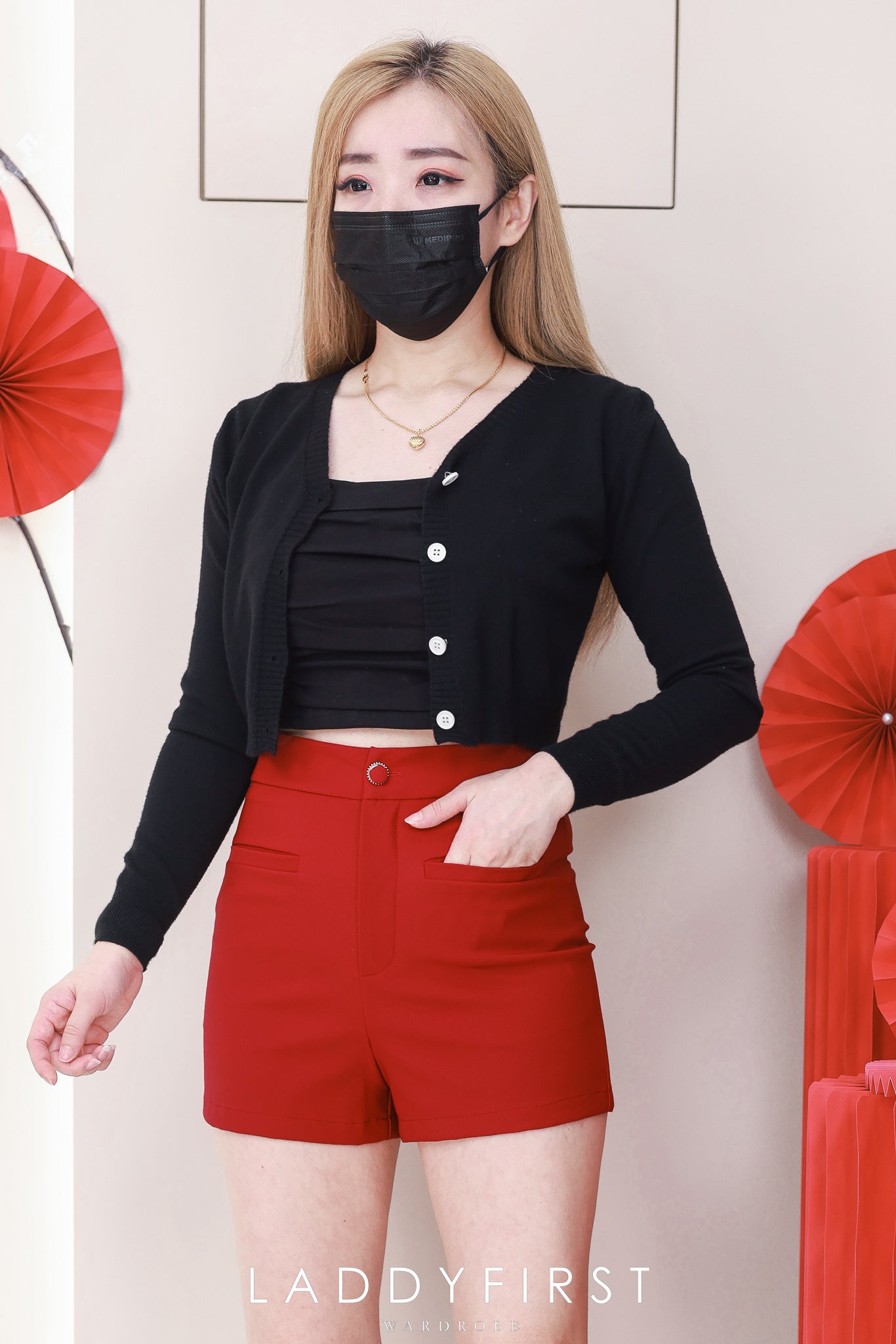 【S2062】🧧 宠粉福利回馈 🧧  独家爆款高品质四面弹高腰短裤，有口袋 ❤️❤️ 【D-R3-C1】