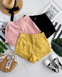 【S121463-1】⚡爆款补货预定款⚡高品质COTTON JEANS牛仔弹力高腰百搭短裤，后腰伸缩弹力，有口袋 ❤️❤️