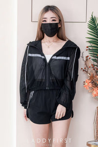 【SS883】高品质休闲运动套装 连帽长袖透气外套➕松紧腰弹力运动短裤，有口袋❤️❤️【C-R1-C1】