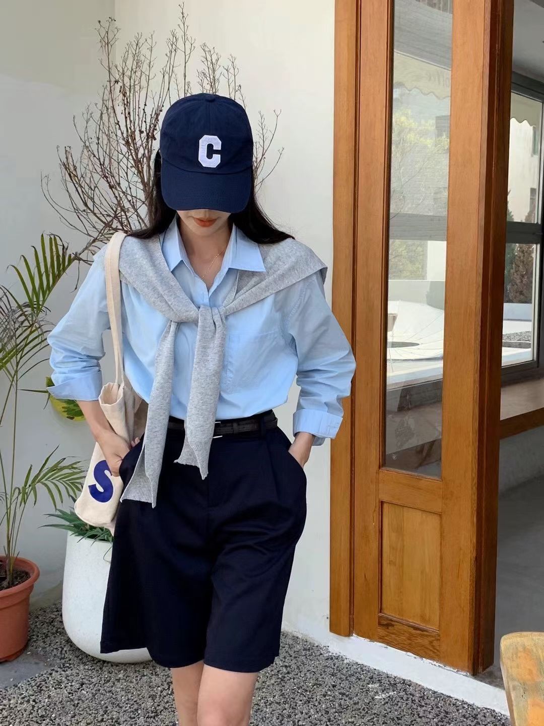 【T6688】高品质学院风翻领长袖衬衫上衣，有口袋 ❤️❤️